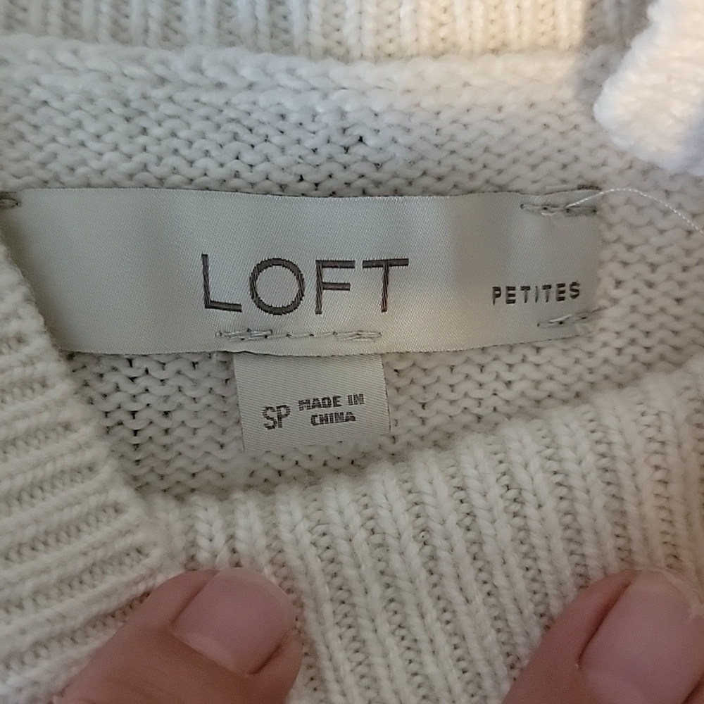 LOFT shoulder button striped sweater - Picture 9 of 11